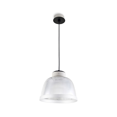 Cup Exposed Pendant with Ribbed Diffuser