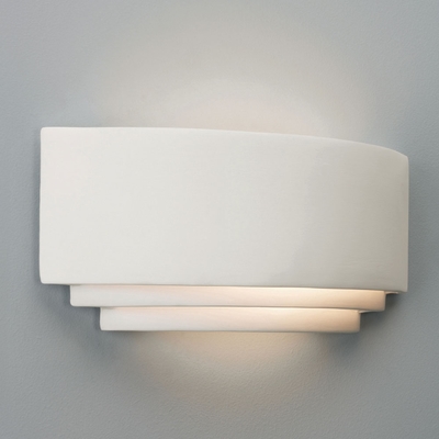 Ceramic Tiered Uplighter Wall Light