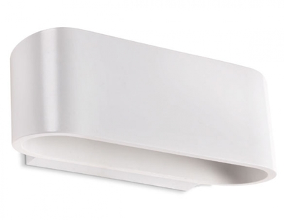 Curved Oval Matt White Wall Light