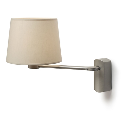 Fixed Arm Wall Light with Beige Shade