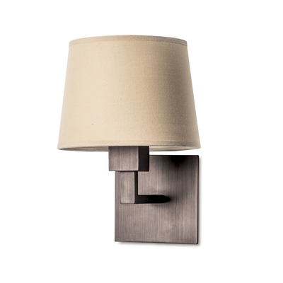 Quad Bronze Wall Light with Beige Shade