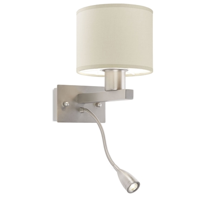 Satin Nickel Wall Light with LED Spotlight