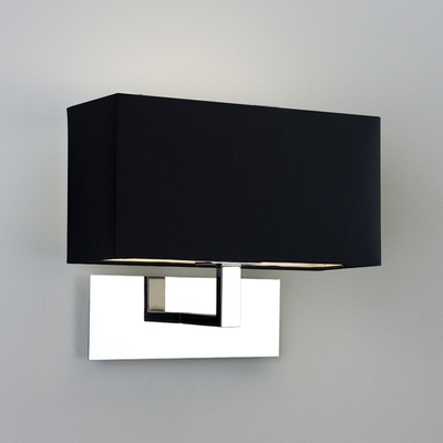 Park Lane Chrome Wall Light and Black Shade