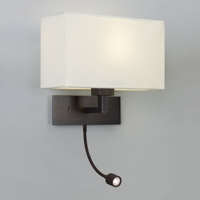 Large Bronze Wall Light with LED Spotlight