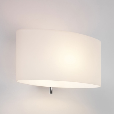 White Opal Oval Wall Light with Switch