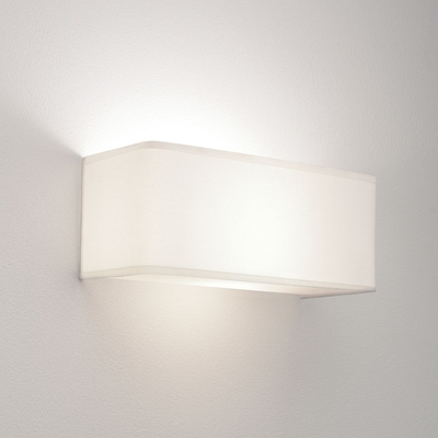 Fabric White Rectangular Wall Light