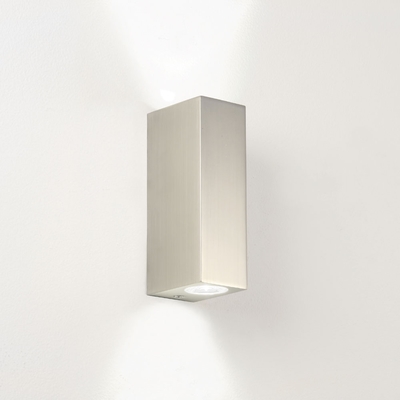 Block LED Bathroom Matt Nickel Wall Light