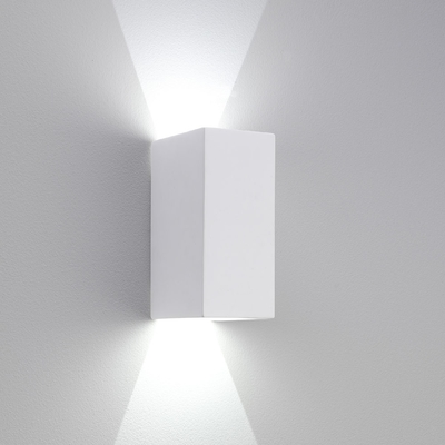 Rectangle Plaster LED Wall Light Small White