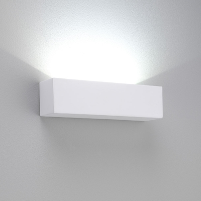 Rectangle Horizontal White Plaster LED Wall Light