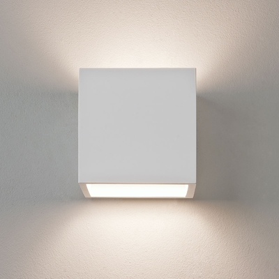 Box White Plaster Wall Light