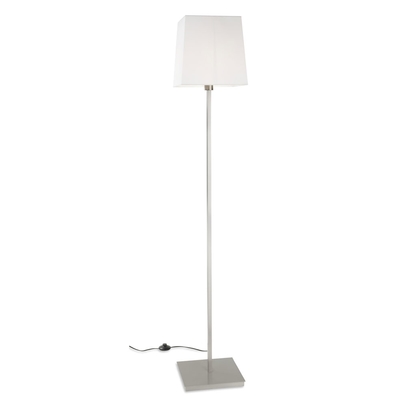 Satin Nickel Floor Lamp with White Square Shade