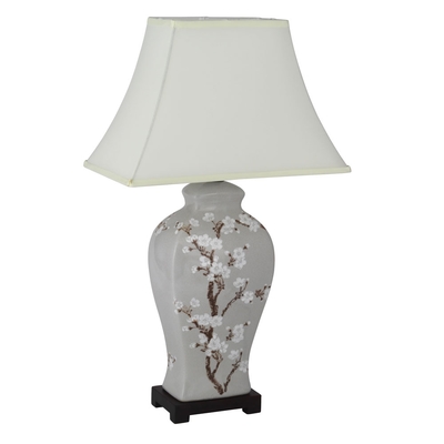 Flower Painted Table Lamp with Shade