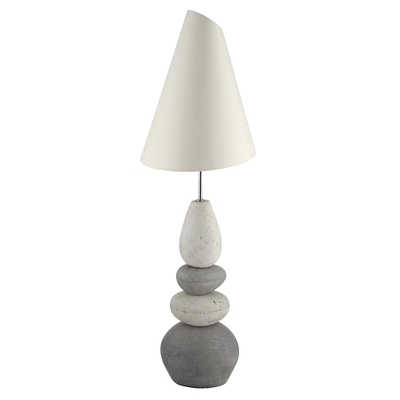 Pebble Floor Lamp in White and Grey