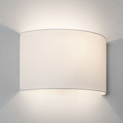 Floating White Semicircle Fabric Wall Light