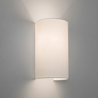 Floating White Tube Fabric Wall Light