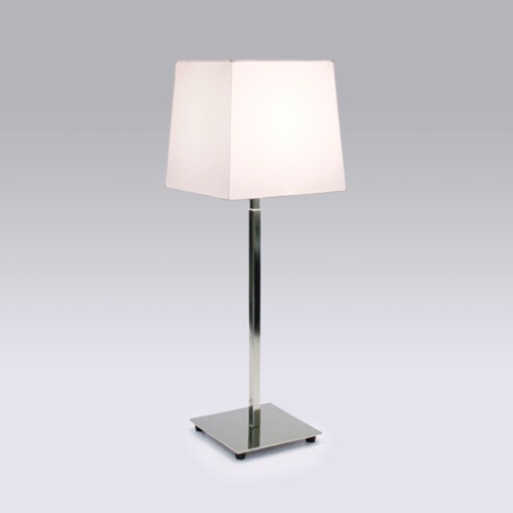 Square Table Lamp in Polished Nickel