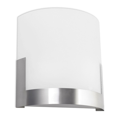 Satin Nickel and Glass Curved Wall Light