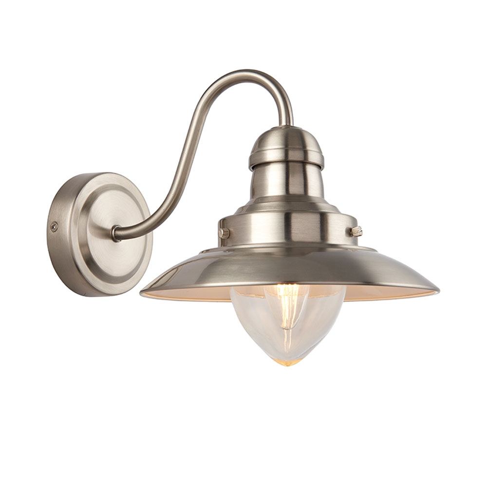 Satin nickel wall light