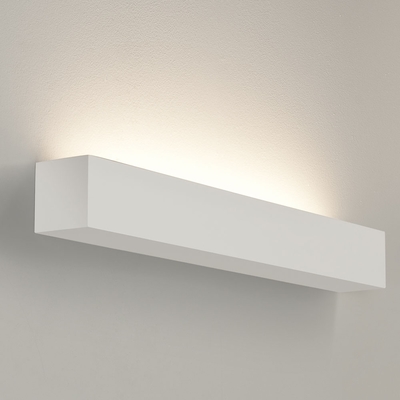 Rectangle Horizontal White Plaster Wall Light Large