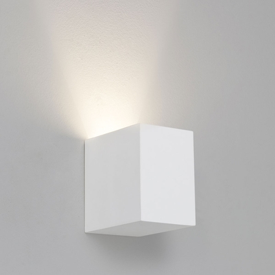 Square White Plaster Up or Down Wall Light