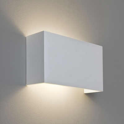 Horizontal Rectangle White Plaster Wall Light