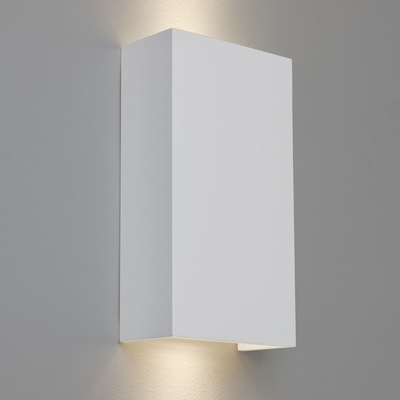 Vertical Rectangle White Plaster Wall Light