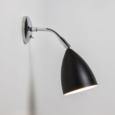 Drop Black and Polished Chrome Adjustable Wall Light