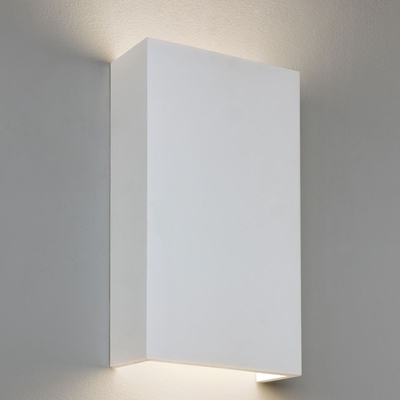 Vertical Rectangular White Plaster LED Wall Light