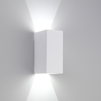 Square White Plaster Up or Down LED Wall Light