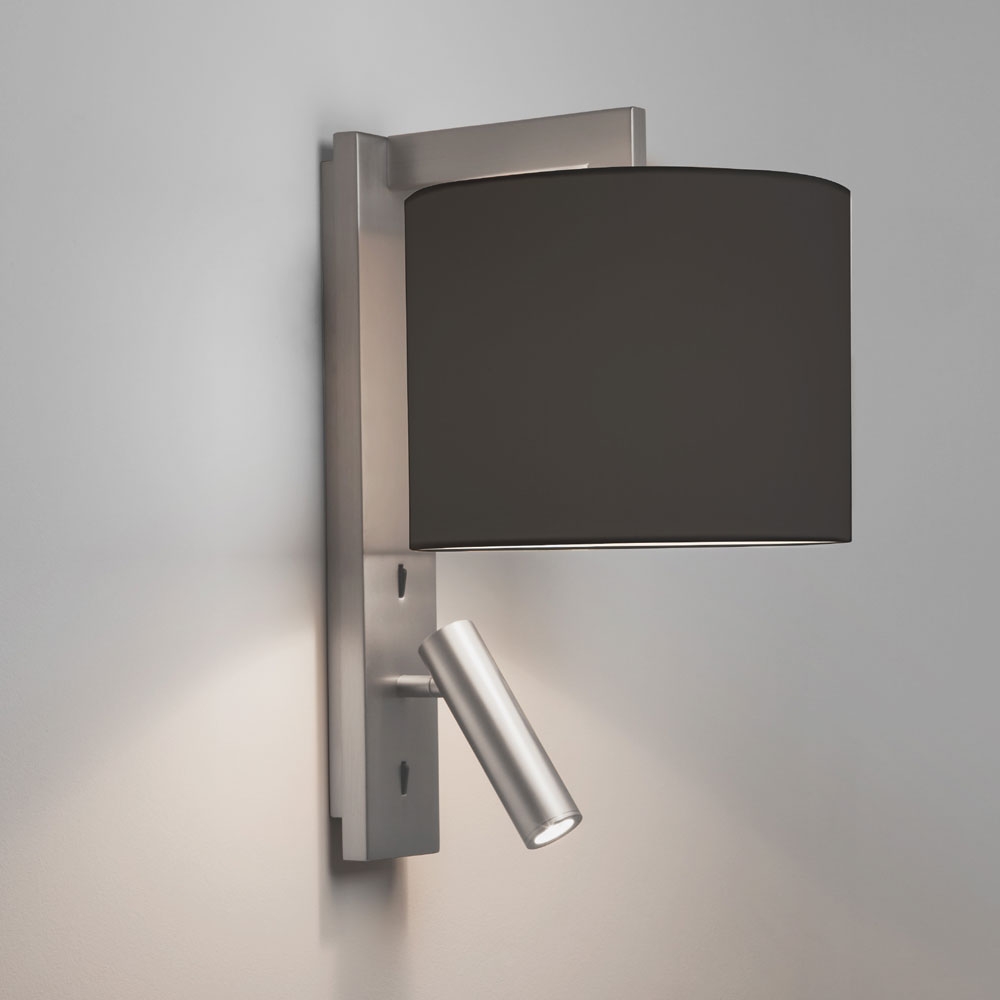 Line Matt Nickel Wall Light With LED Spotlightt