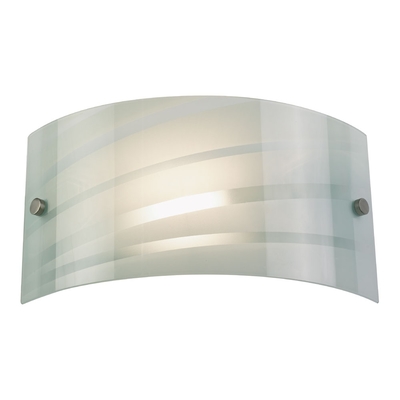 Curved White Glass Wall Light