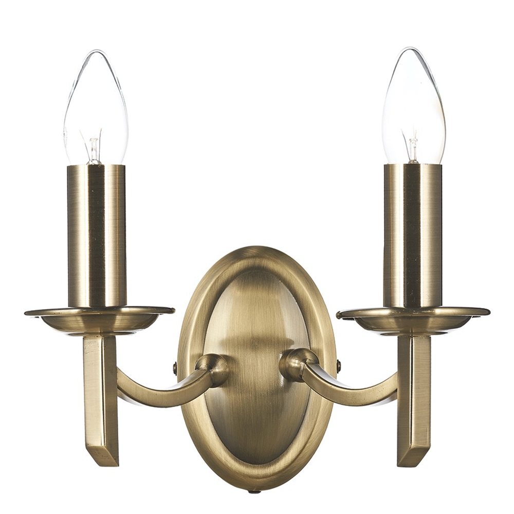 Ambassador twin Antique Brass Wall Light 