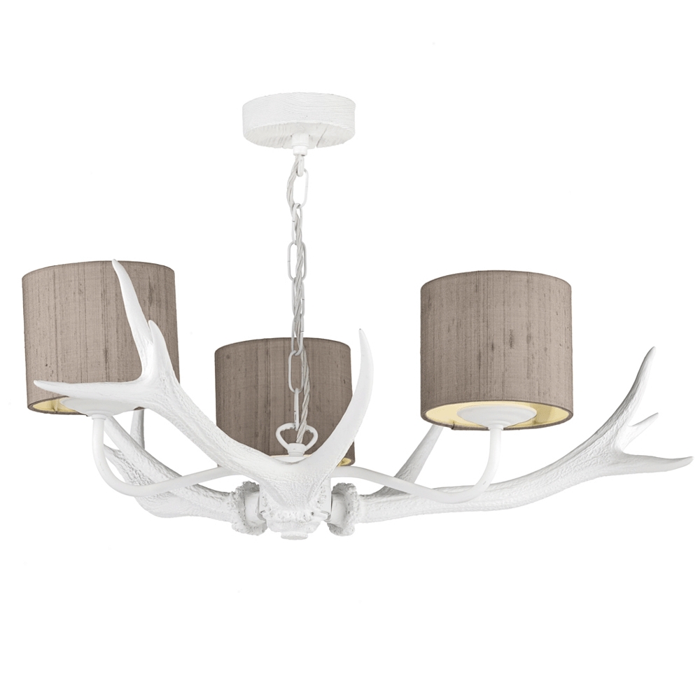 Antler 3 Light White Pendant