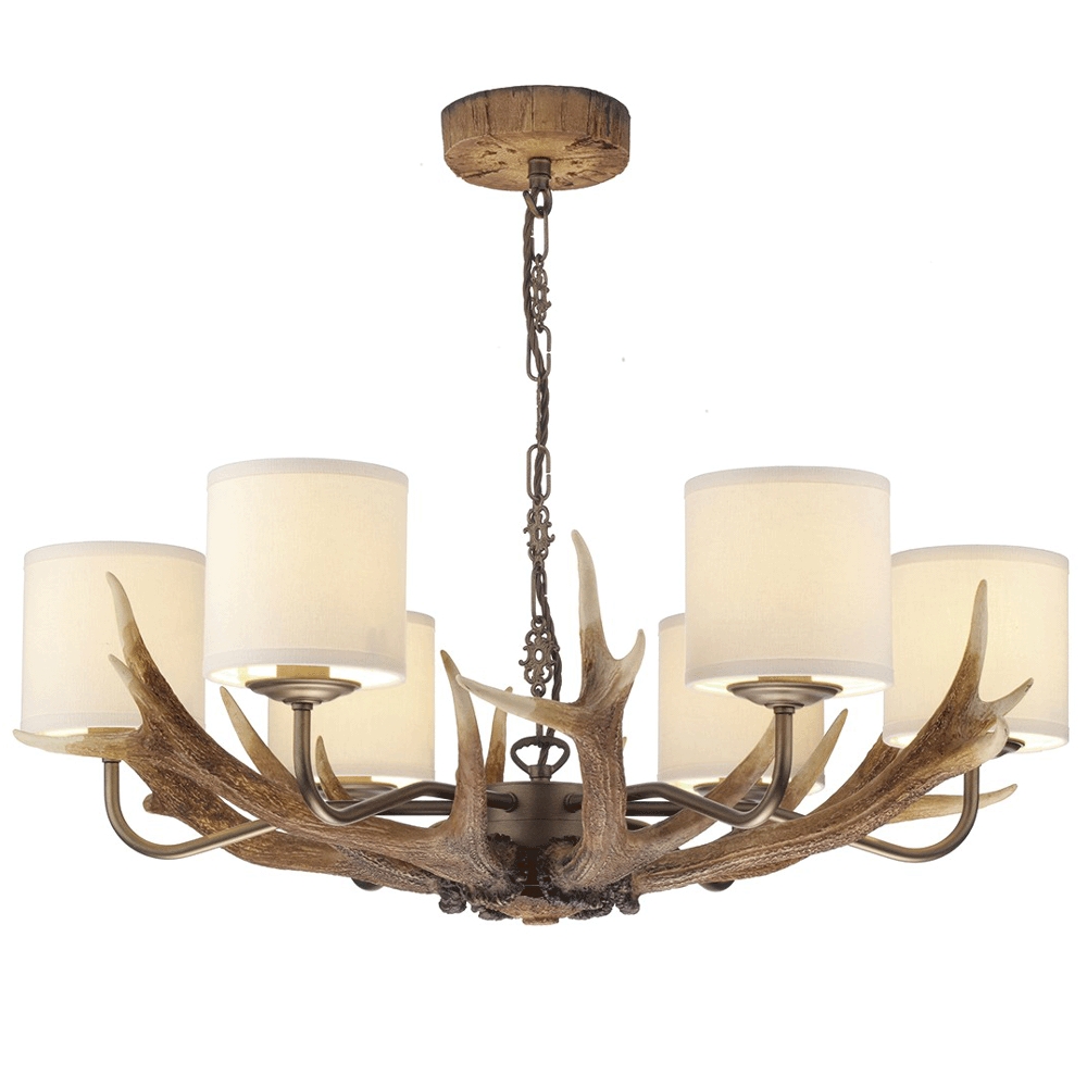 Antler 6 Light Rustic Pendant