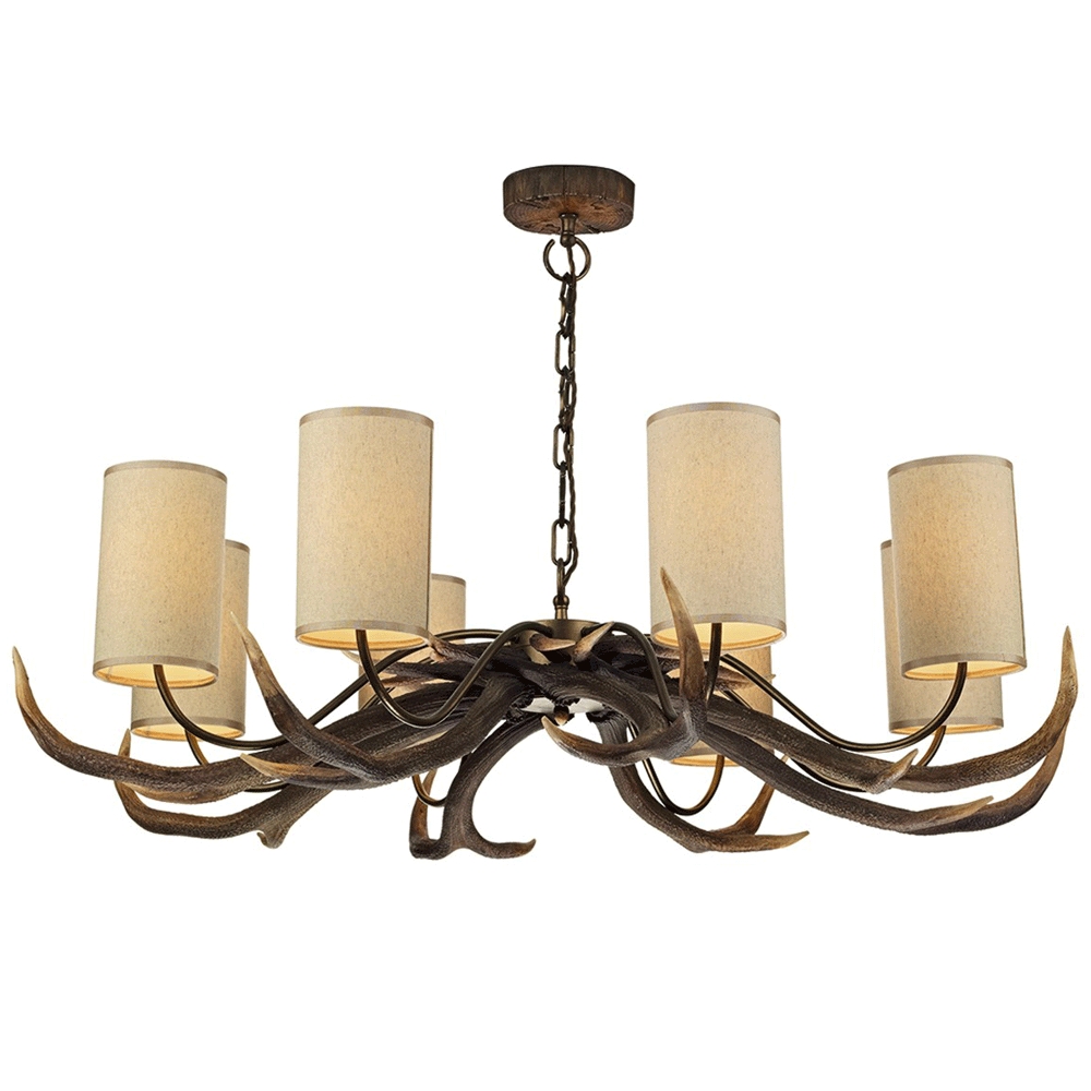 Antler 8 Light Rustic Pendant