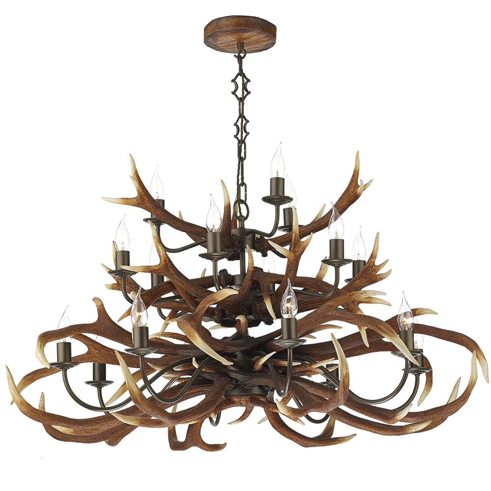 Antler 17 Light Rustic Pendant