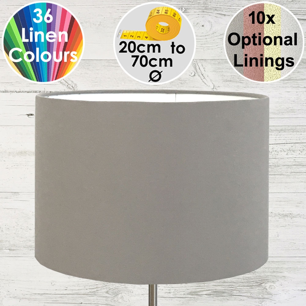 Aura Light Grey Drum Shade