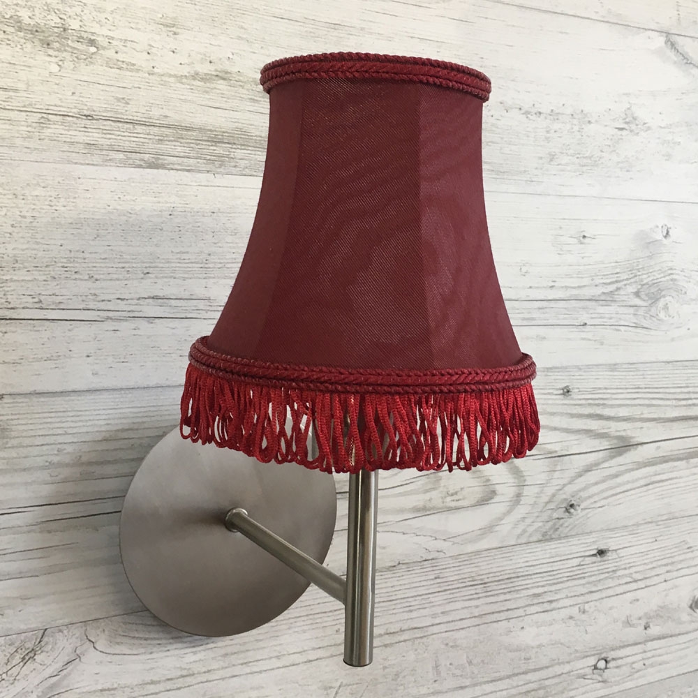 Bowed Empire Candle Burgundy Fringe