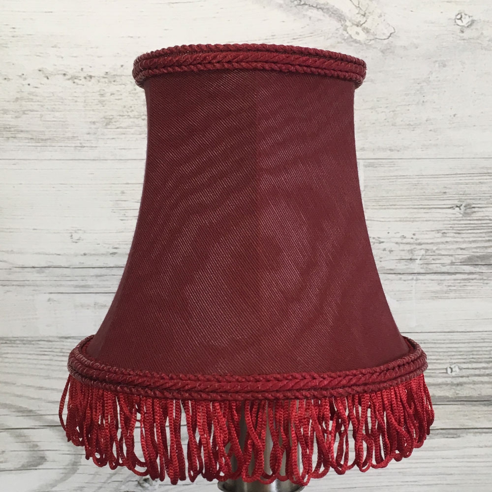 Bowed Empire Candle Burgundy Fringe