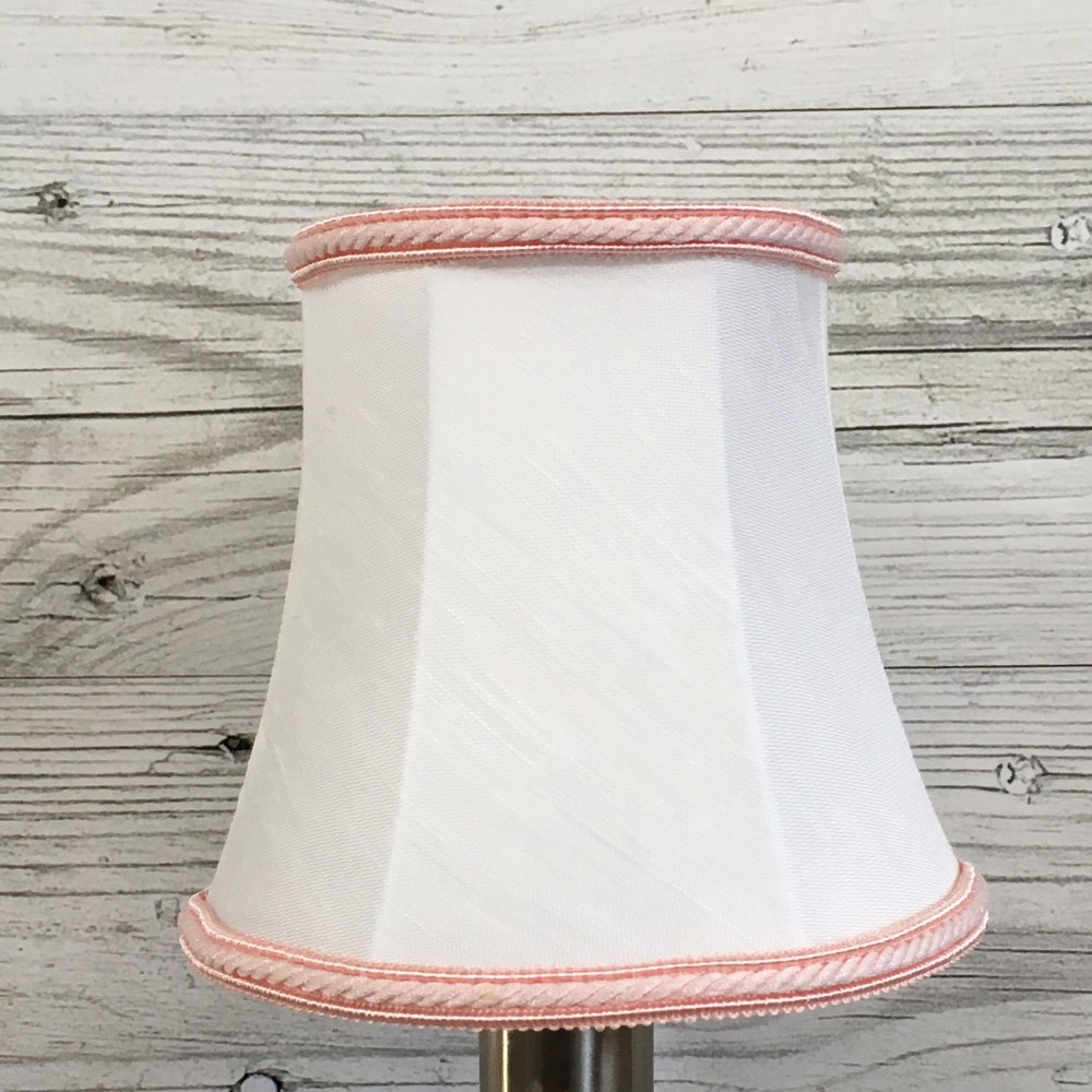 Bowed Empire Candle Shade White & Pink