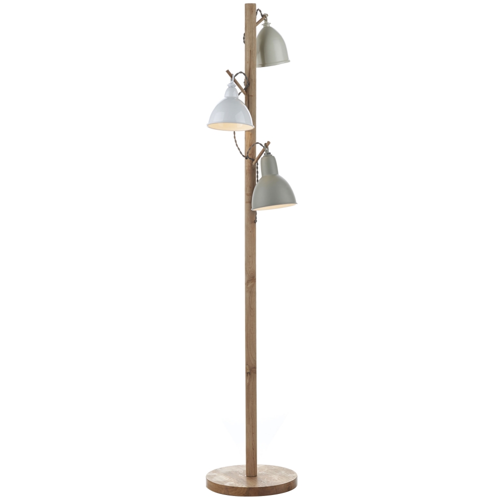 Blyton Cream & Wood Floor Lamp