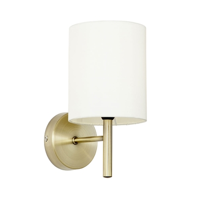 Brio Wall Light in Antique Brass with Cream Shade