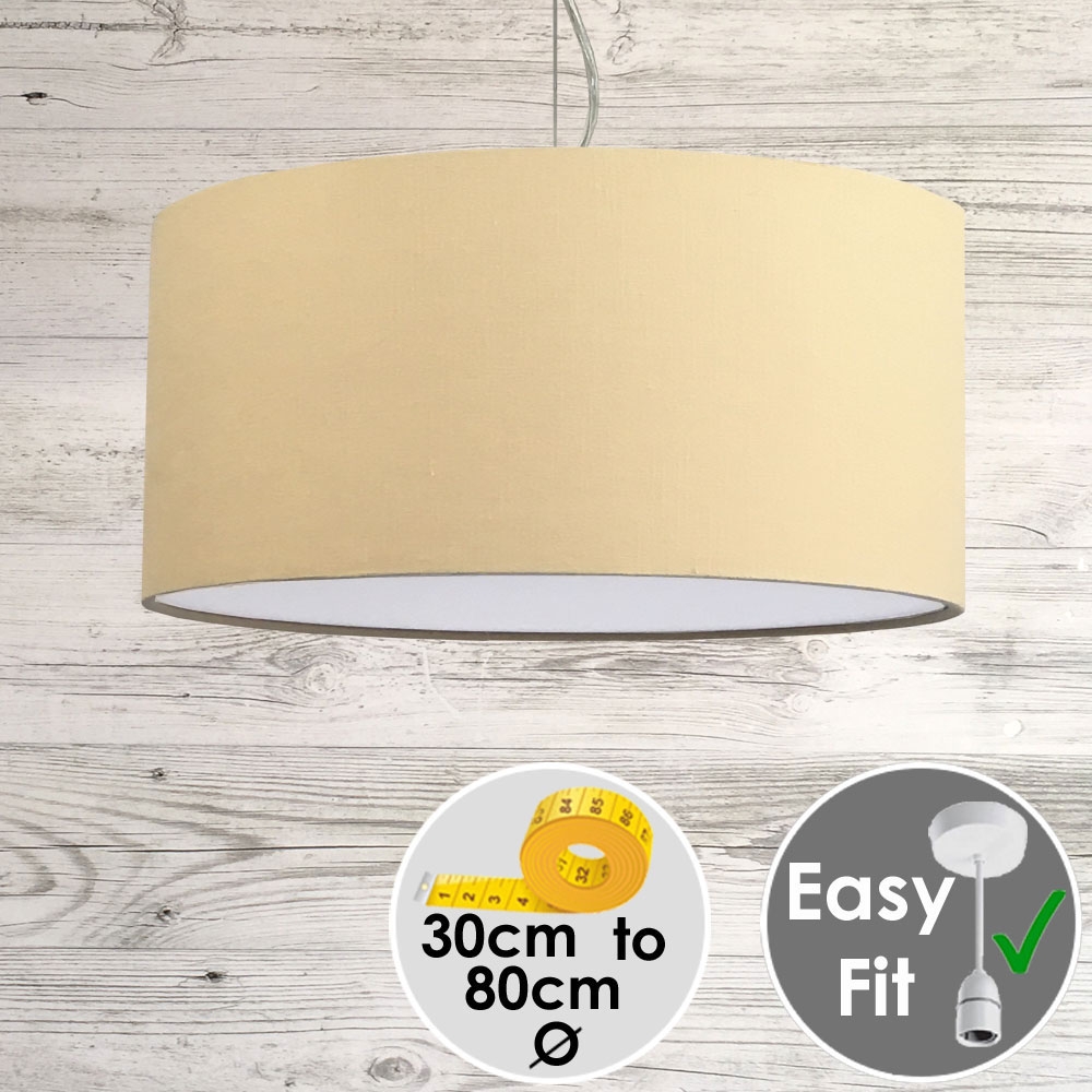 Aura Beige Drum Pendant 