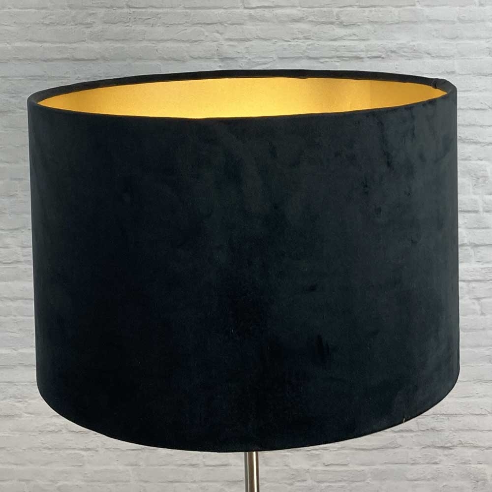 Black & Gold Velvet Lampshade		