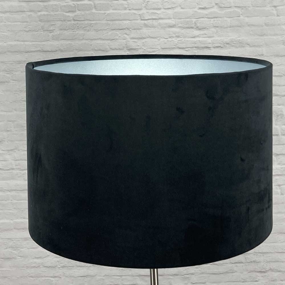 Black & Silver Velvet Lampshade