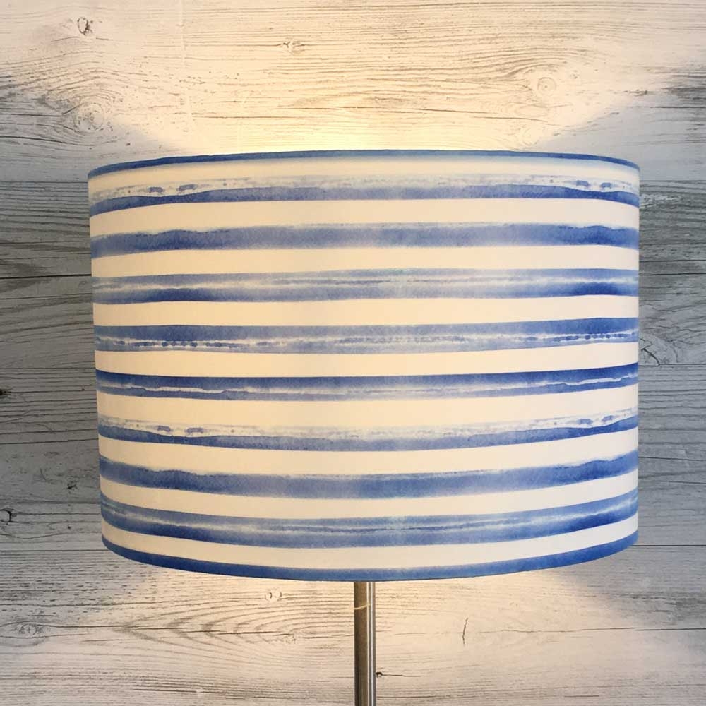 COASTAL BLUE STRIPE LAMPSHADE