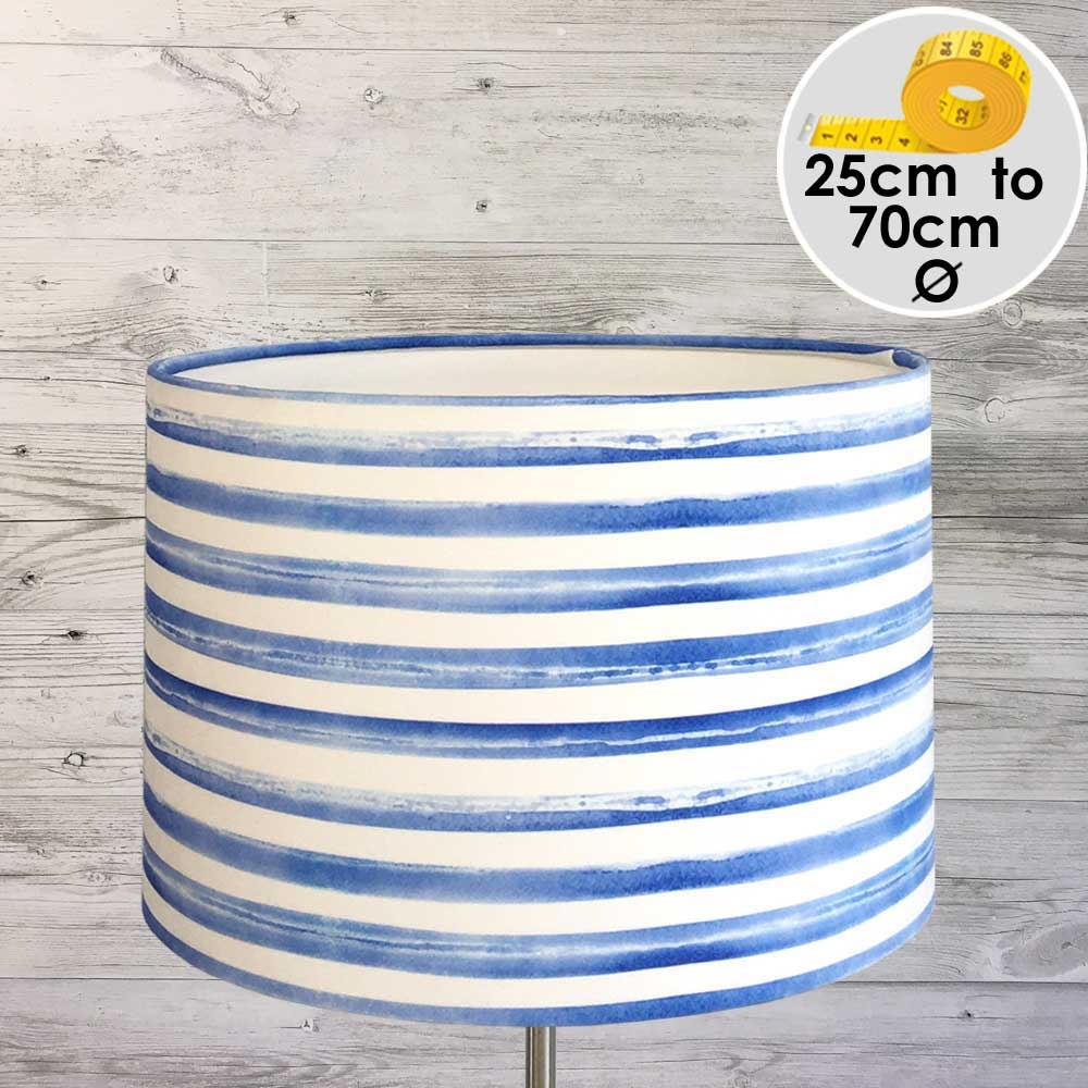 COASTAL BLUE STRIPE LAMPSHADE