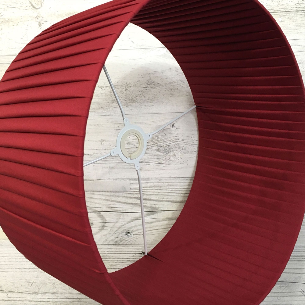 Burgundy Pleated Drum Shade