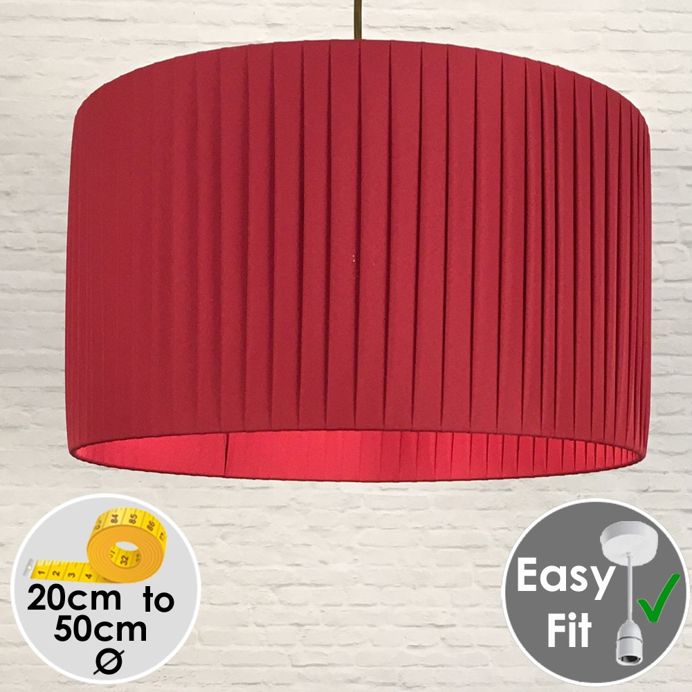 Burgundy Pleated Drum Shade