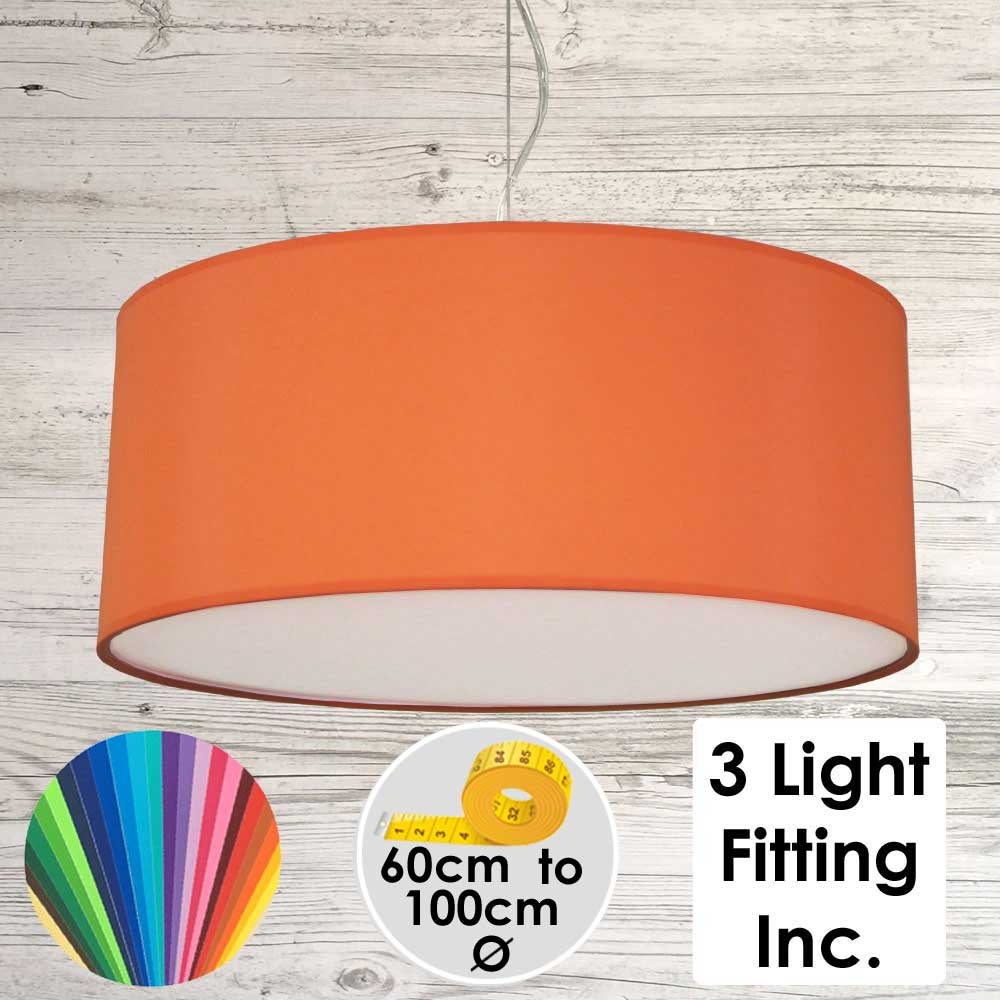 Burnt Orange Drum Ceiling Light